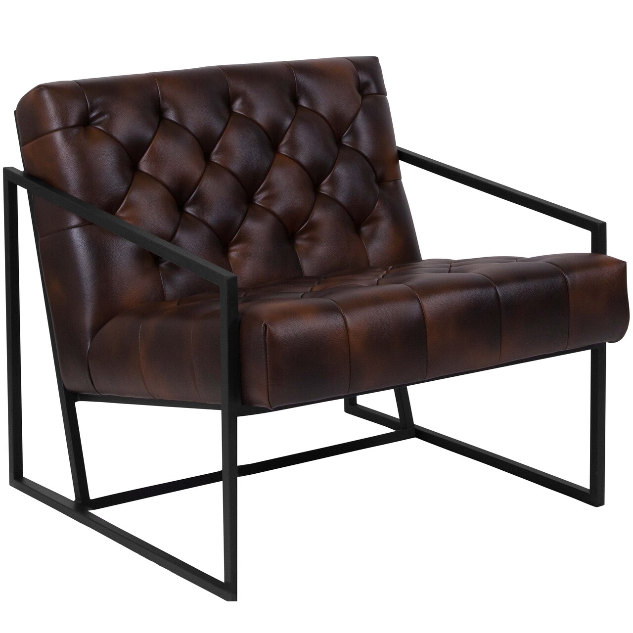 Merrick Lane Vienna Modern Lounge Chair With Tufted Seating And Metal Frame